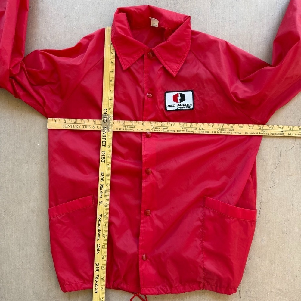 Vintage Red Jacket Pumps Snap Button Windbreaker Jacket USA Made Mens Large - Picture 6 of 7